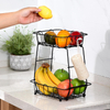 Kitchen Double Countertop Water Fruit Vegetable Rack Storage Basket Snack Holder and Storage Rack Basket