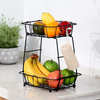 Kitchen Double Countertop Water Fruit Vegetable Rack Storage Basket Snack Holder and Storage Rack Basket