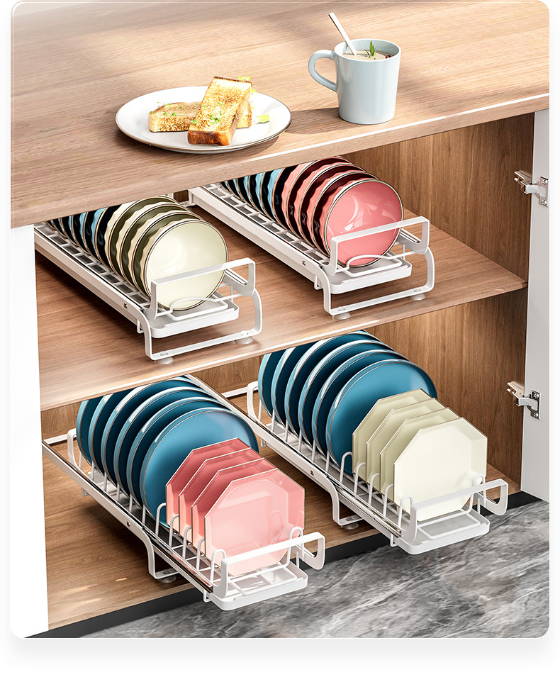 Multifunctional Kitchen Dish Rack Narrow Small Standing Type Cabinet Drainage Easy Installation Dish Holder