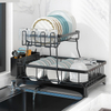 Kitchen Multifunctional Iron Wire Sink Dish Draining Racks Double Tiers Standing Type Drawer Holder Shelf Removable
