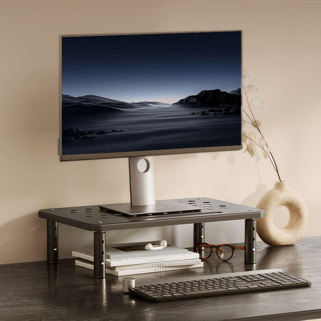 Monitor Stand Riser with Adjustable Height Metal Computer Riser for Monitors Desk Monitor Stands