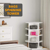 4-Tier White Shoe Rack Storage Round Carousel Vertical Handbag Rotate Closet Organization