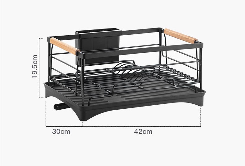 Kitchen Factory Direct Single-Tier Stainless Steel Dish Draining Storage Rack Holder