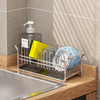 Easy Installation Stainless Steel Kitchen Sink Organizer Single-Tier Standing Type Caddy Dish Sponge Divider Sundries Storage