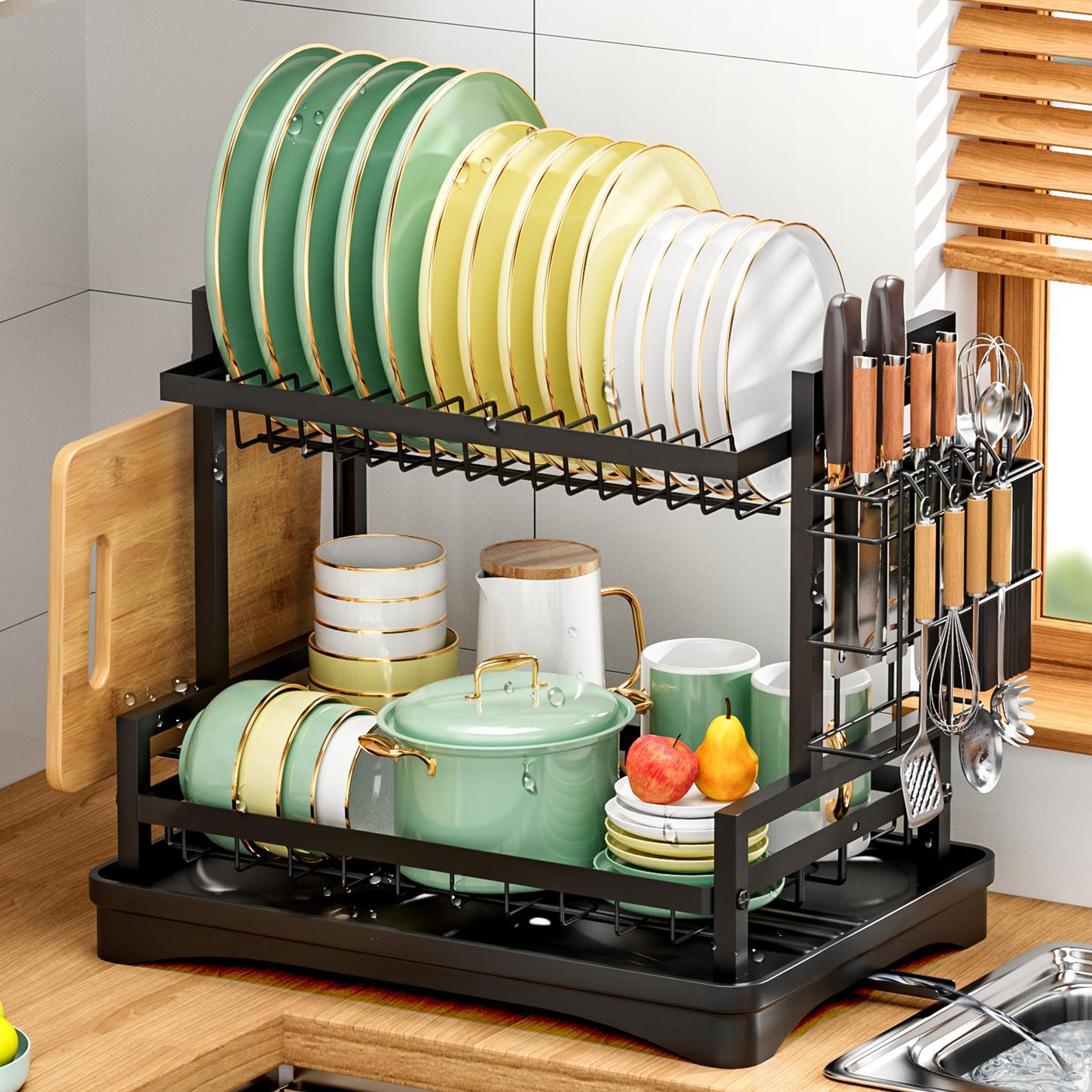 Cross-Border Kitchen Sink Countertop Dish Draining Rack Basket Cupboard Knife and Fork Cutlery Organizer