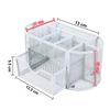 Mesh Desk Organizer, Desk Accessories with Drawers, Pencil Holder for Desk with 9 Compartments for Office Supplies