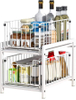 2 Tier Basket Drawer Organizer, Pull Out Under Sink Cabinets , Metal Home Organizer Shelf for Bathroom or Kitchen