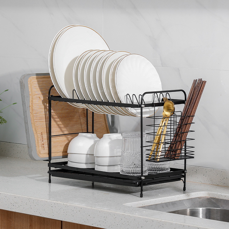 Multifunctional Dish Organizer Drain Rack Modern Kitchen Shelf Tray Home Drying Tool Cross-Border