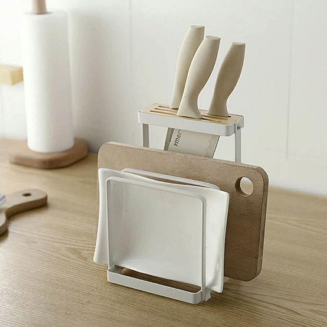 Cutting Board Rack Chopping Board Organizer Stand Holder Kitchen Countertop Pots Pan Lids Rack Organizer