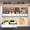 Single-Tier Expandable Metal Pull Out Drawers Standing Type Cabinet Organizer for Kitchen Dish and Bowl Holder