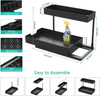 Dual-Tier Plastic Standing Type Under Sink Organizer for Kitchen and Bathroom Multi-Purpose Sundries Storage