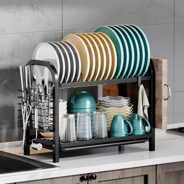 Kitchen Multifunctional Standing Type Drying Dish Rack Chopsticks and Knife Storage Box Holder