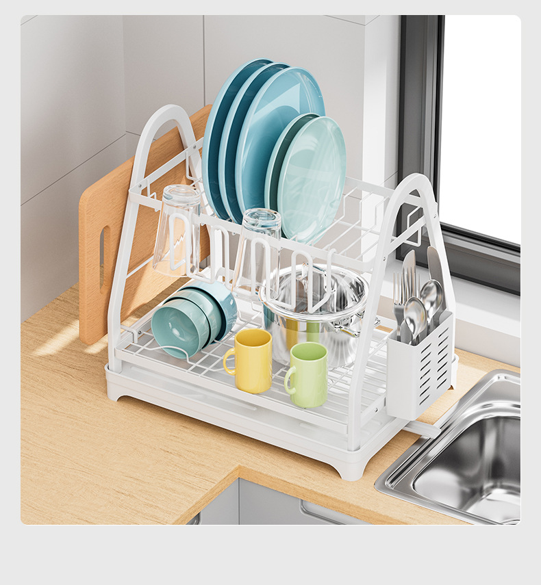 Multifunctional Chopsticks Draining Rack and Dish Organizer for Kitchen Countertops Home Use-Cross-Border Storage for Bowls