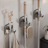 Mop Broom Holder No Dril Wall Mounted Heavy Duty with Hooks Hanger for Bathroom