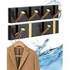 Elegant Black Gold Waterproof Wall Hooks Waterproof Wall Coat and Towel Hooks for Kitchen Bathroom Use for Clothing Tools