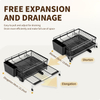 Black Extendable Dish Rack Sink Drying Dish Drainer for Kitchen Counter Dish Strainer with Utensil Holder