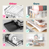 Multi-Functional Kitchen Anti-Rust Countertop Double Draining Bowl Dish Storage Racks