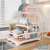 Multi-Functional Kitchen Anti-Rust Countertop Double Draining Bowl Dish Storage Racks