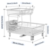 Kitchen Countertop Drying Rack with Double Tiers Household Chopsticks Knife Fork & Cup Storage Holder for Home Use