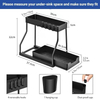 Double-Tier Plastic PP Standing Type Under-Sink Organizer for Kitchen and Bathroom Multi-Purpose Sundries Holder