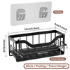 No-Hole Household Kitchen Countertop Sponge Draining Storage Rack Towel Bar + Hanging Stickers