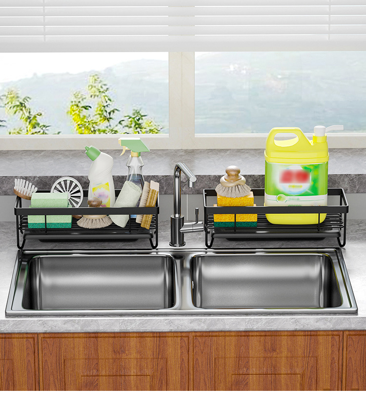 Kitchen Draining Dishwashing Detergent Sponge Rag Storage Rack