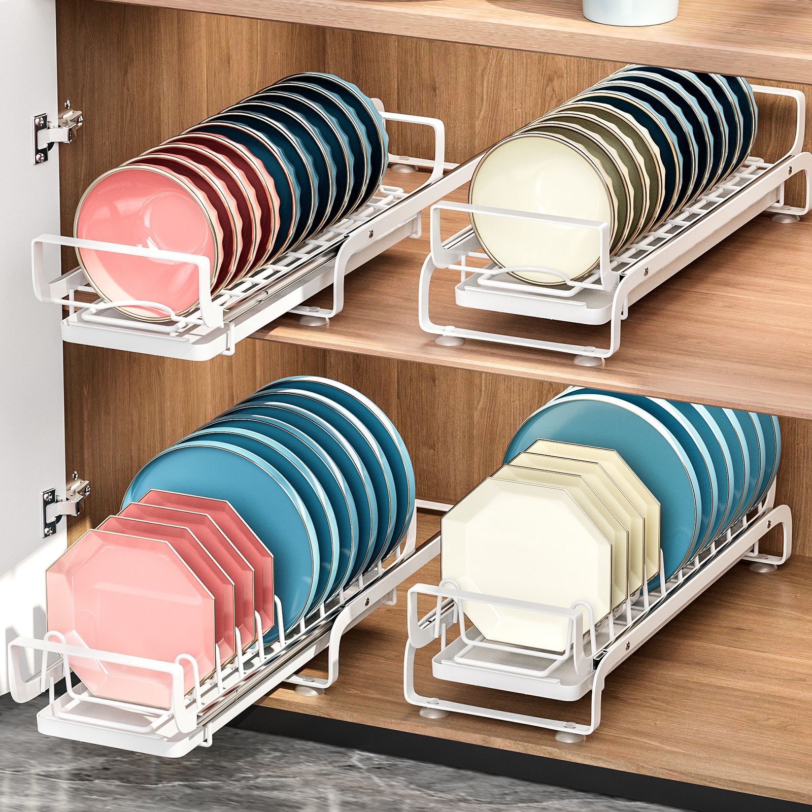 Multifunctional Kitchen Dish Rack Narrow Small Standing Type Cabinet Drainage Easy Installation Dish Holder
