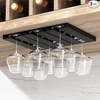 Plastic Wine Glass Holder 2 Pack Wine Glass Rack - Punch-free Under Cabinet Stemware Wine Glass Holder