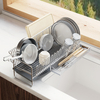 Multifunctional Stainless Steel Countertop Organizer Household Utensils Draining Dish Rack Kitchen Storage Holders