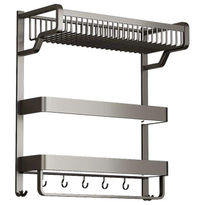 Store Hot Sale Bathroom Multi-Tier Organizer Metal No-Punch Towel Rack