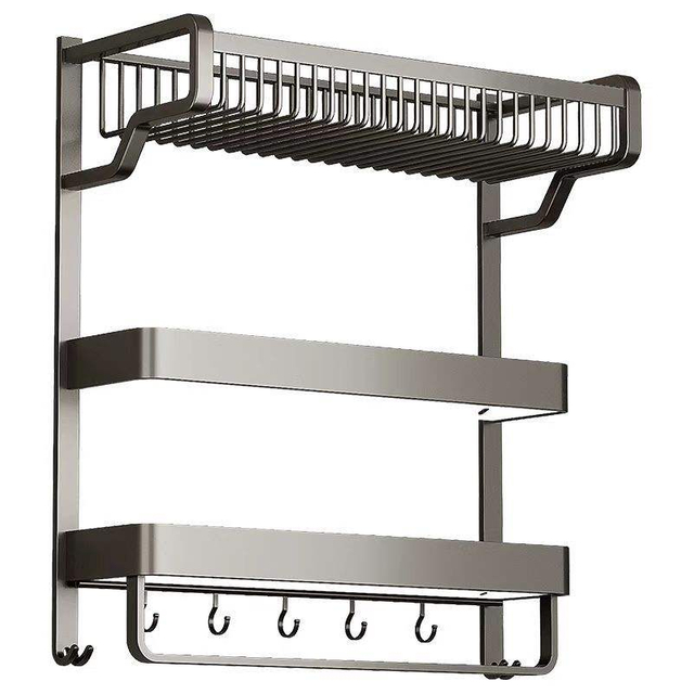 Store Hot Sale Bathroom Multi-Tier Organizer Metal No-Punch Towel Rack