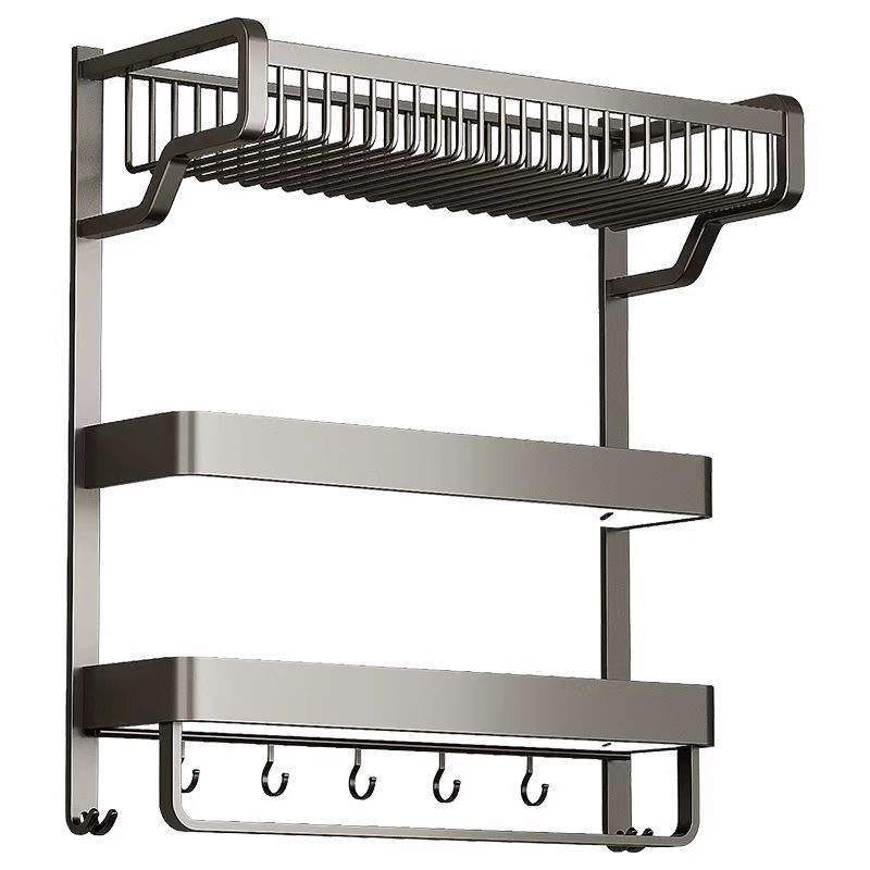 Store Hot Sale Bathroom Multi-Tier Organizer Metal No-Punch Towel Rack