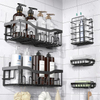 Hot Selling Bathroom No-Punch Storage Shelf Wall Mounted Iron Product Shower Shelf