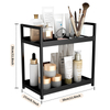 Double Layer Plastic Desktop Organizer Double Countertop Dresser Shelf Kitchen Bathroom Bedroom Perfume Cosmetic Holder Box