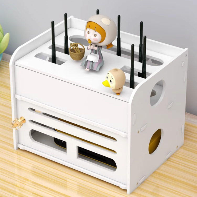 PVC Board TV Set-top Box Rack Cable Power Organizer Wifi Router Storage Box
