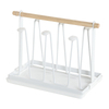 Household Storage Rack Glass Cup Holder 6 Hooks Cup Drying Rack With Wooden Tray