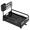 Wrought Iron Kitchen Storage Rack Standing Dish Drying Drainer Cups Utensils Organizer Sink Side Cross-Border Holder Cutlery