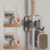 Mop Broom Holder No Dril Wall Mounted Heavy Duty with Hooks Hanger for Bathroom