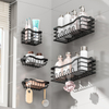 Wrought Iron Cross-Border No-Hole Wall-Mounted Toiletries Storage Racks Five-Shelf Bathroom Set