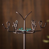 Rotating Drainage Organizer Iron Mug Holder Double Tiers Standing Type Coffee Cup and Capsule Holder Metal Material