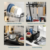 Kitchen Countertop Double Large Capacity Dish Rack Drainer Shelf Easy Assembly