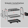 Kitchen Countertop Double Large Capacity Dish Rack Drainer Shelf Easy Assembly