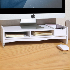Computer Monitor Booster Desktop Storage Drawer for Office Table Accessories