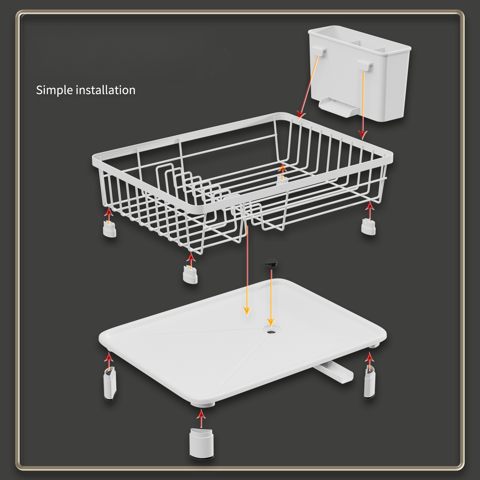 Cross-Border Multifunctional Kitchen Small Volume Dish Draining Rack Bowl Storage Box