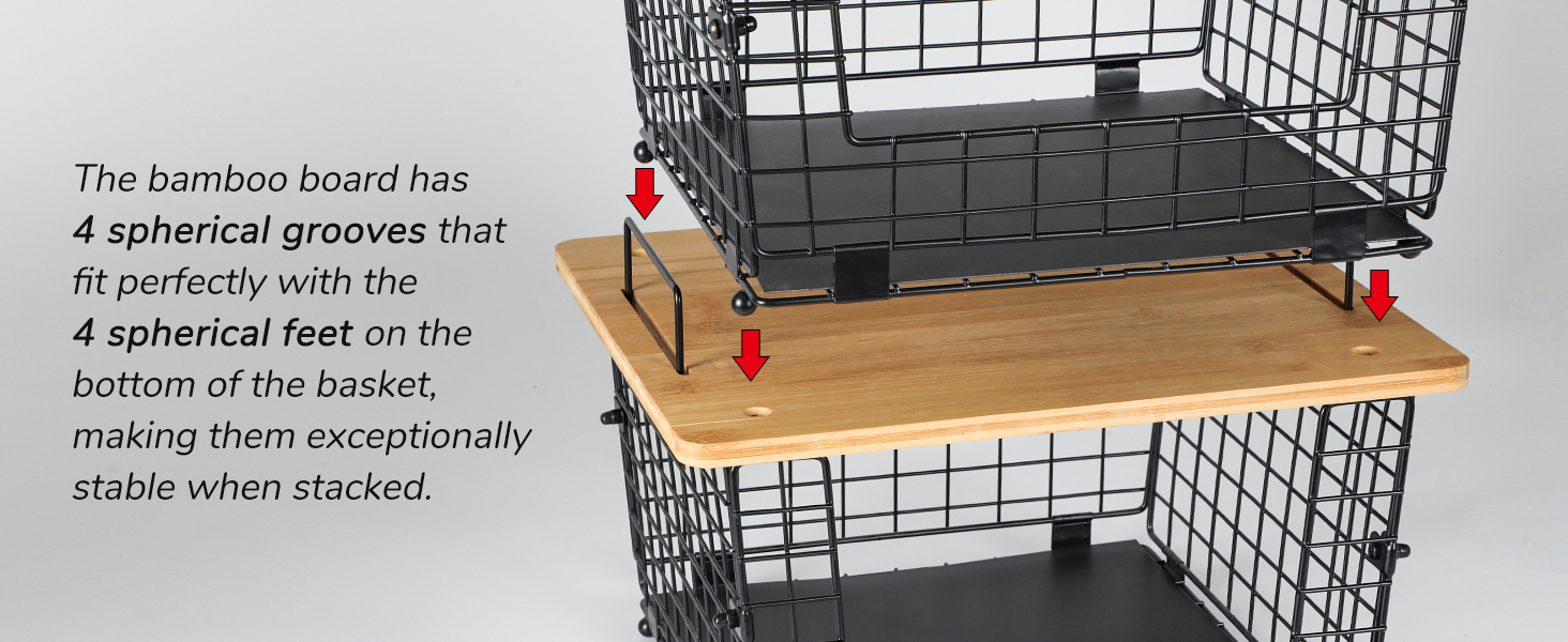 Cross-Border Carbon Steel Fruit Snacks Spices Vegetable Storage Basket Bamboo Kitchen Table Board Multilayer Shelves