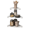 Corner Wall Shelf Holder Kitchen Bathroom Living Room Hanging Storage Cabinet Organizer 3 Tiered Wooden PVC Plastic Sustainable
