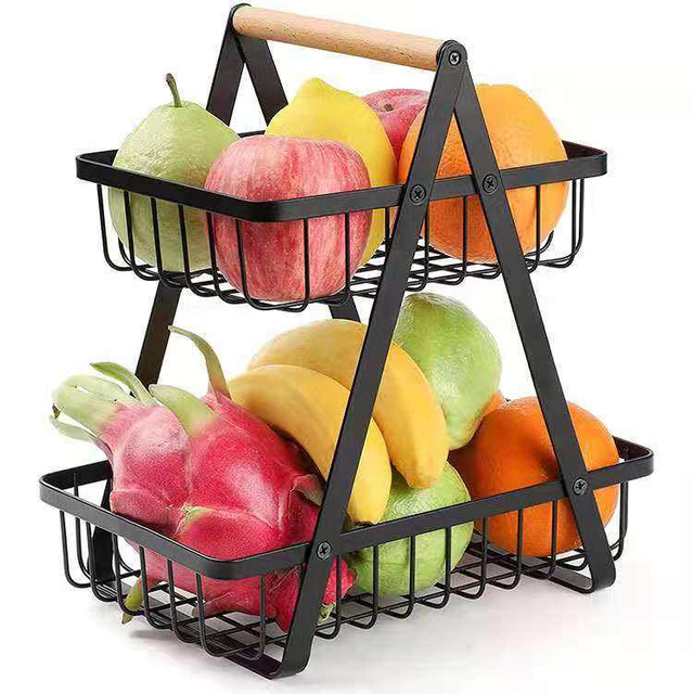 Bread Fruit Vegetable Storage Basket Stand Holder Detachable Metal Kitchen Storage Holders & Racks Multifunction Home Appliance