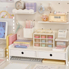 Desktop Stationary Storage Rack with Drawer White Desk Tidy Caddy Organizer for Home Office and School