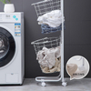 3 Tier Laundry Basket With Wheels Wire Metal Sorter Storage Trolley With Removable Hamper for Organizing Clothes