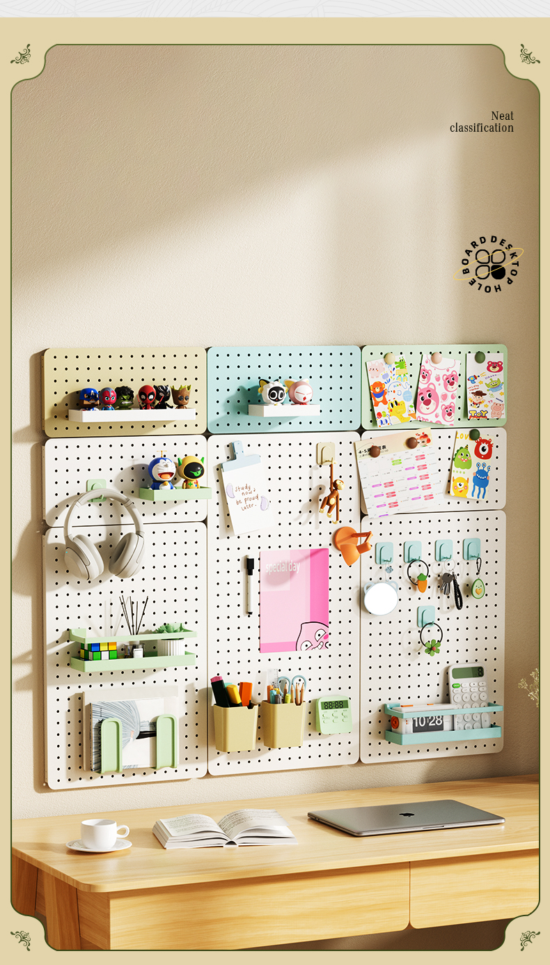 No Drilling Home Wall Hanger Storage Shelves Mulit-funcation Display Rack Assortment Hanging Hole Plate Pegboard